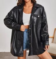 SHEIN Leder Mantel mit Pattentasche, Drop Shoulder M/L Harburg - Hamburg Marmstorf Vorschau