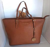 Original Michael Kors Jet Set Tasche braun Leder Shopper Berlin - Lichterfelde Vorschau