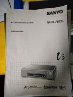 Bedienungsanleitung Videorecorder Sanyo VHS VHR-787G Niedersachsen - Sehnde Vorschau