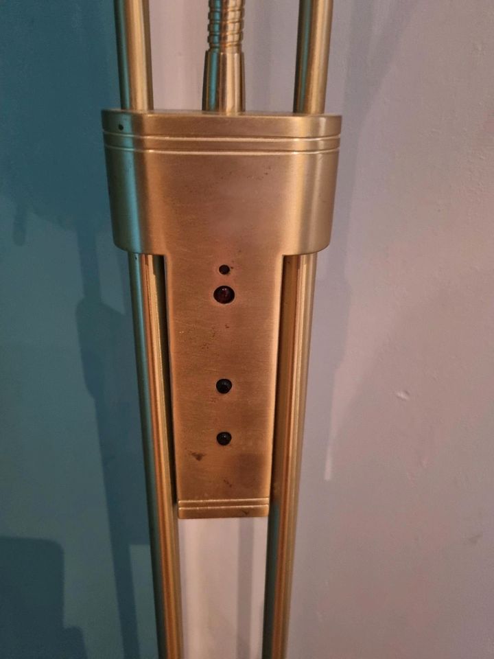 Wohnzimmer Lampe Stehlampe Gold zu verschenken in Rüdenau