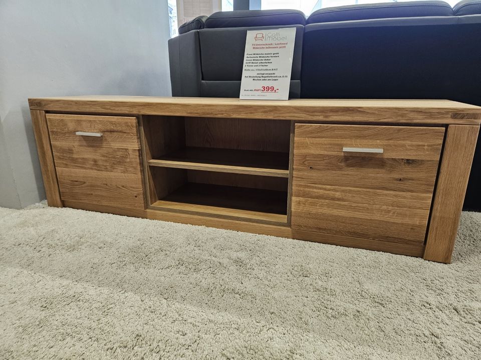 Neu TV Schrank Lowboard Front Wildeiche massiv geölt 170cm 2x Tür in Bocholt