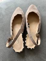 1 Paar Veloursleder-Slingpumps, beige, Größe 4 1/2 Bayern - Kolbermoor Vorschau