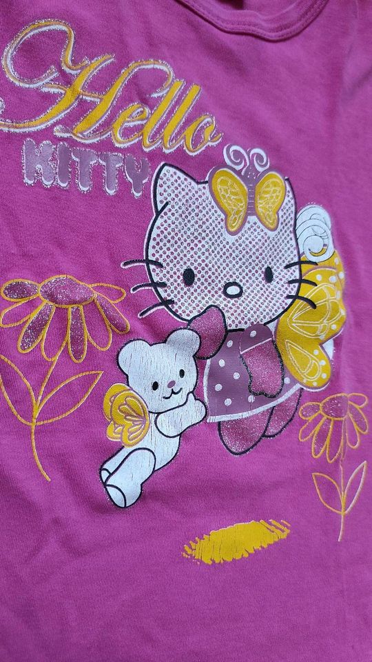 T-Shirt 104 110 Hello Kitty Baumwolle  pink weiß in Witten