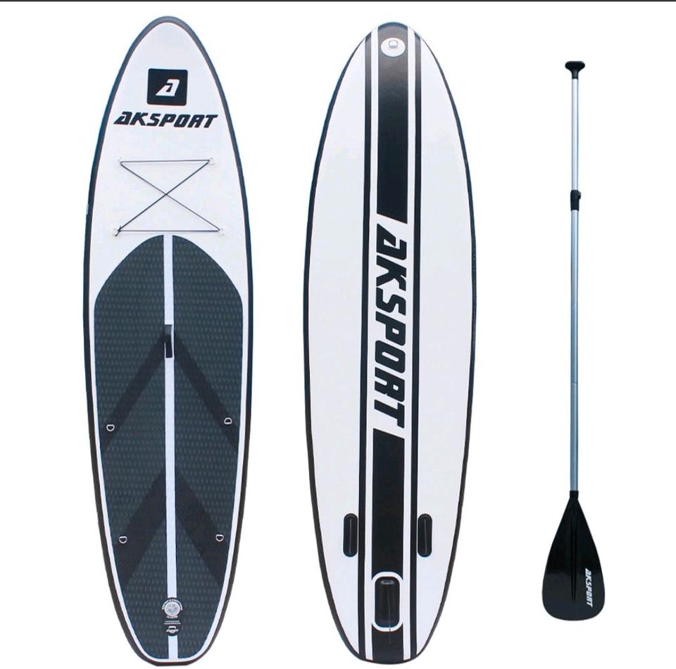 AKSPORT 10"6' aufblasbarer Stand - Up Paddle Board Paket Schwarz. in Heringen (Werra)