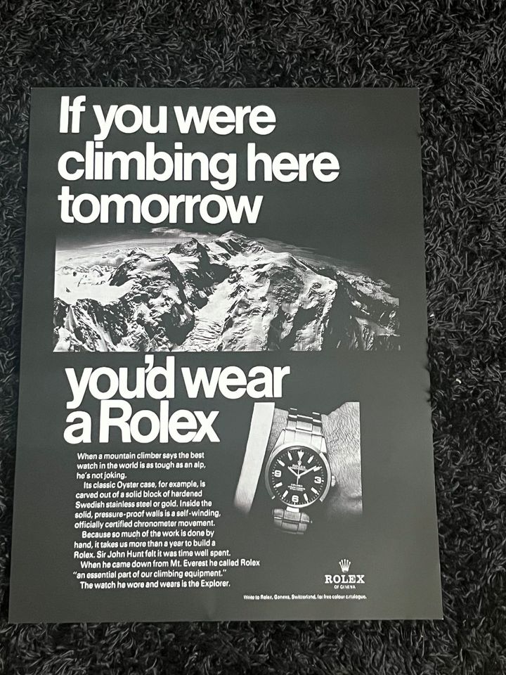 Rolex Poster (Werbung aus dem Jahr 1955) in Bielefeld