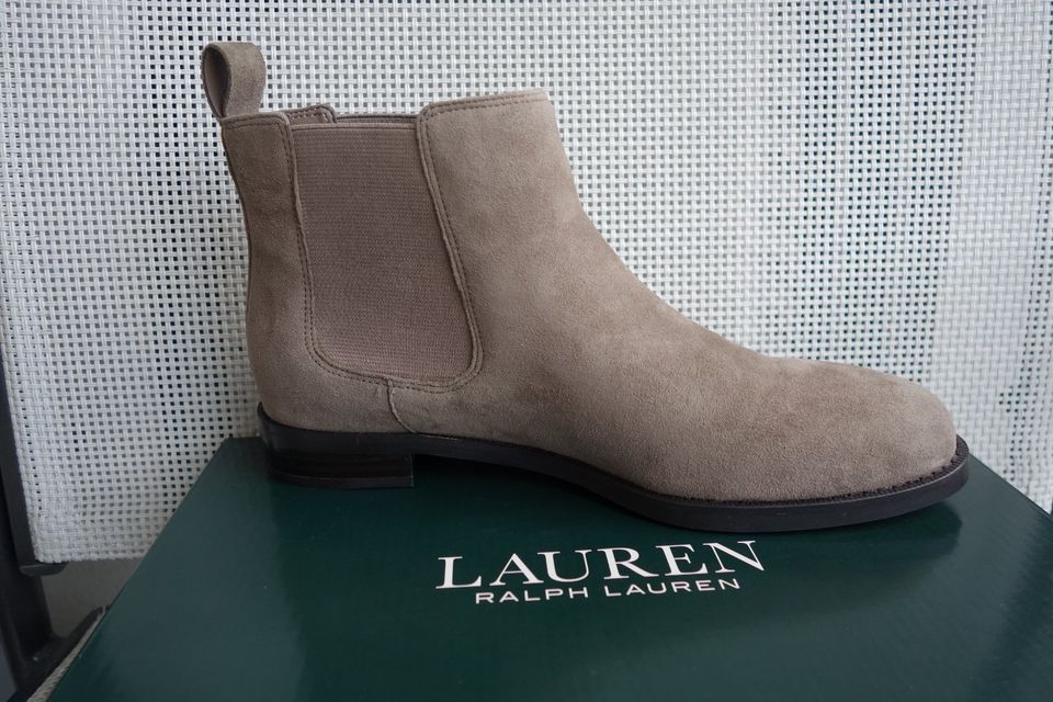 RALPH LAUREN  Chelsea Boots Gr.38 Leder Taupe OVP in Pforzheim