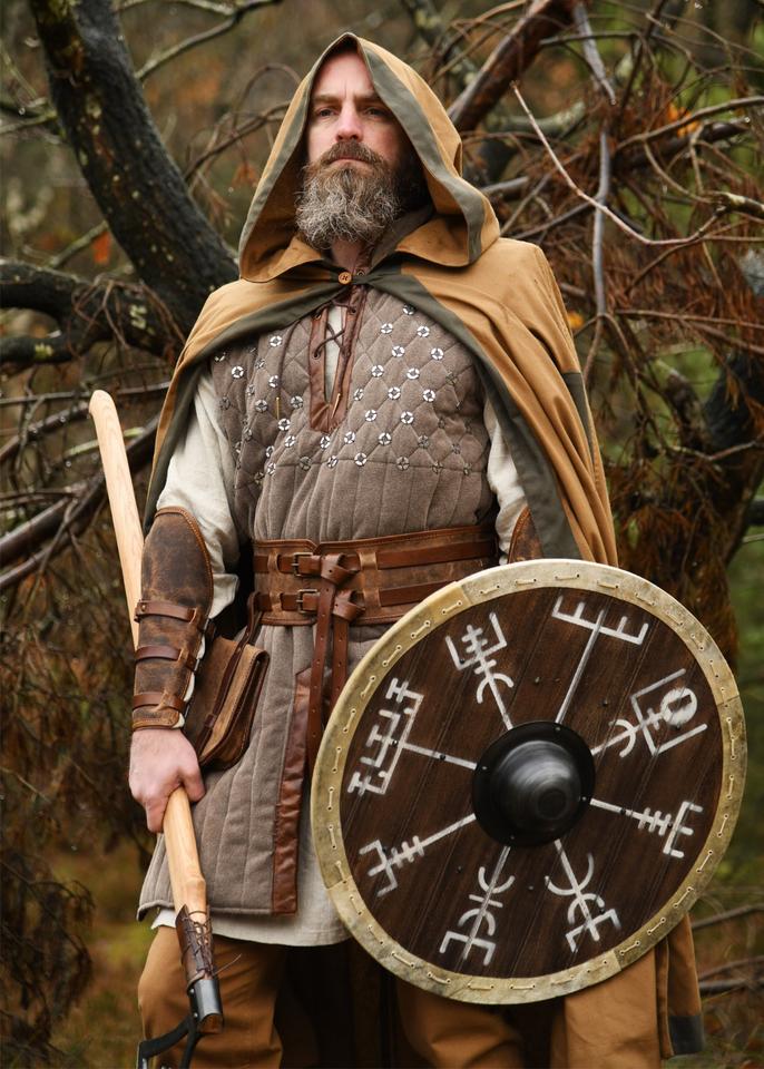 Wikingerschild 'Vegvísir' mit Rohaut-Umrandung, 60 cm Mittelalter in Schönebeck (Elbe)