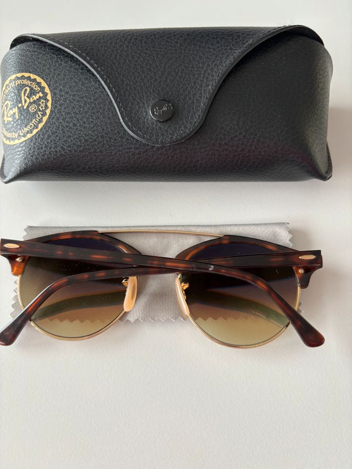 Orig. Ray Ban Clubround Double Bridge, Sonnenbrille, braun, rosa in Gelsenkirchen