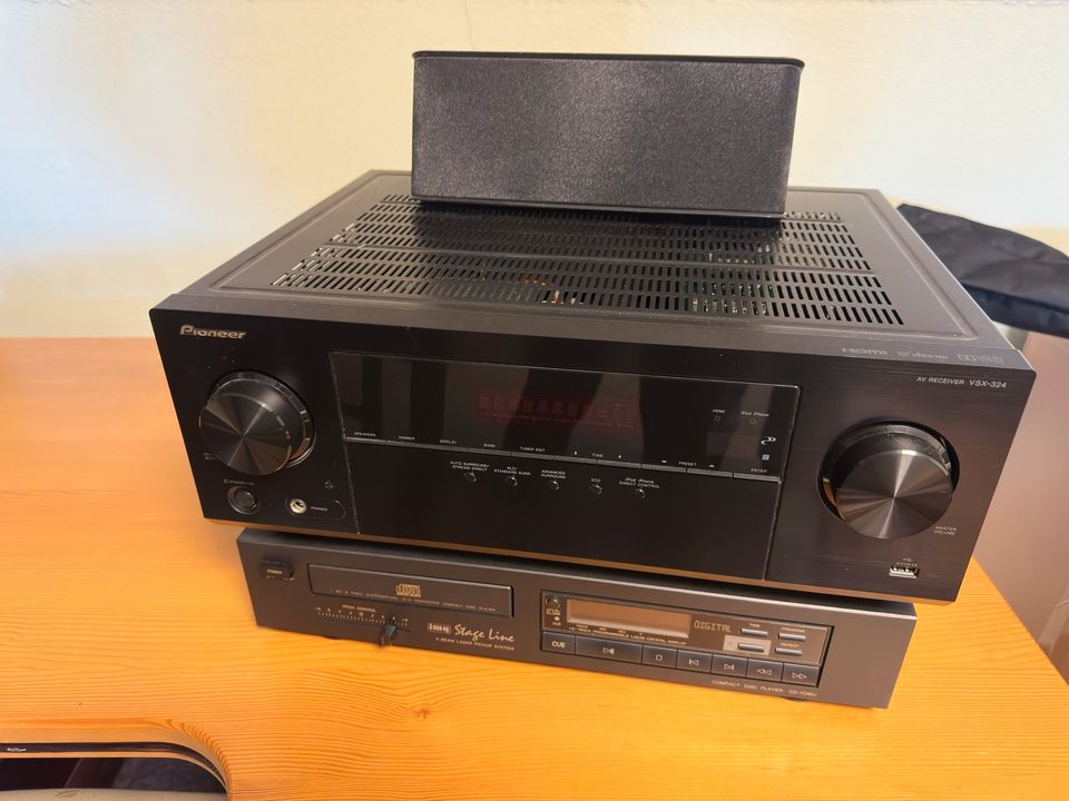 Pioneer 5.1 Sourroundanlage AV Receiver VSX-324 Disc Player Boxen in Tirschenreuth