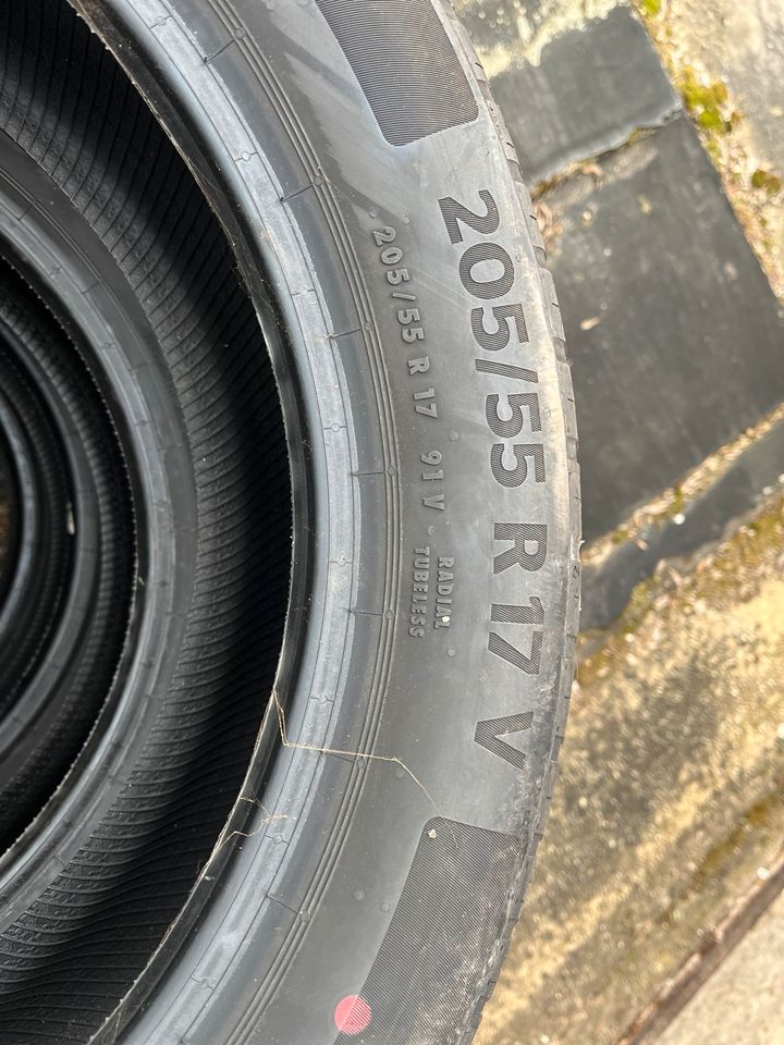 4xSommerreifen (neuwertig) Continental Eco Contact 6 205/55 R17 V in Regis-Breitingen