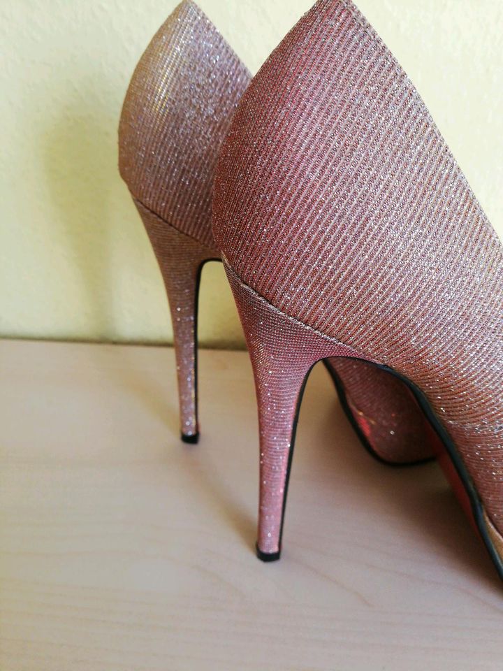 Damen High Heels, Gr. 40, Apricot meliert, ca. 12 cm, neu! in Essen