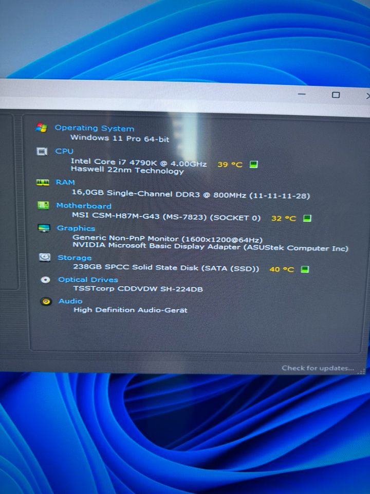 PC - Computer Intel I7-4790K Windows 11 pro in Viechtach