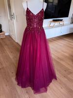 Kleid Tüll Bordeaux Weinrot Rot Vera Mont Lila Glitzer Perlen Niedersachsen - Warmsen Vorschau