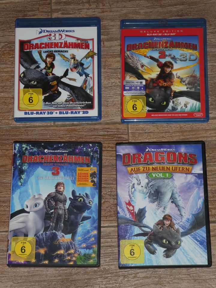 2 Blu-rays und 3 DVDs von Drachen zähmen leicht gemacht in Petershausen