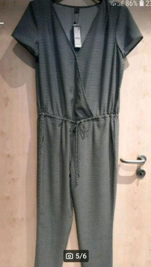 S. OLIVER Jumpsuit Overall Gr. 42 blau weiß in Kempenich