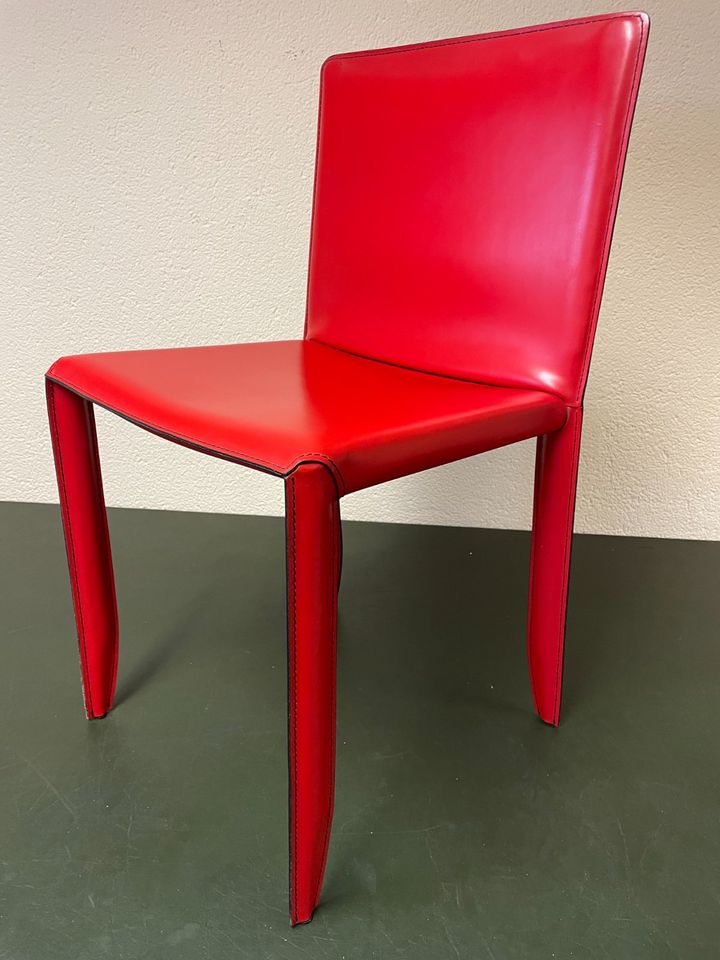 3x cattelan italia Piuma Lederstuhl in rot + blau Esszimmer Stuhl in Bocholt