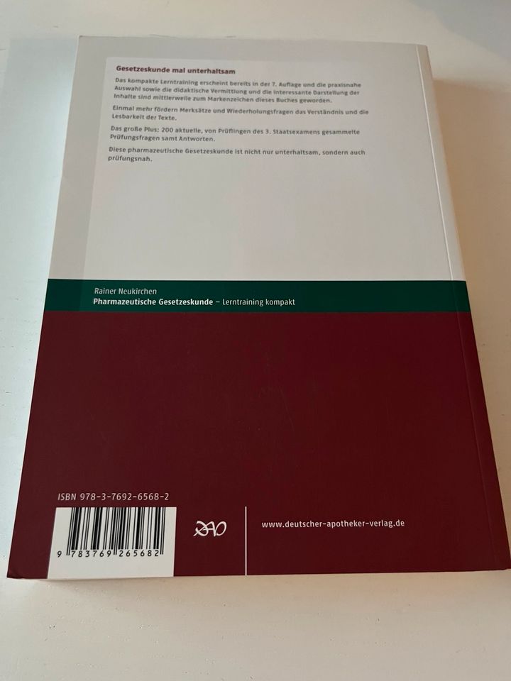 Pharmazeutische Gesetzeskunde Rainer Neukirchen (PTA Buch) in Seelze