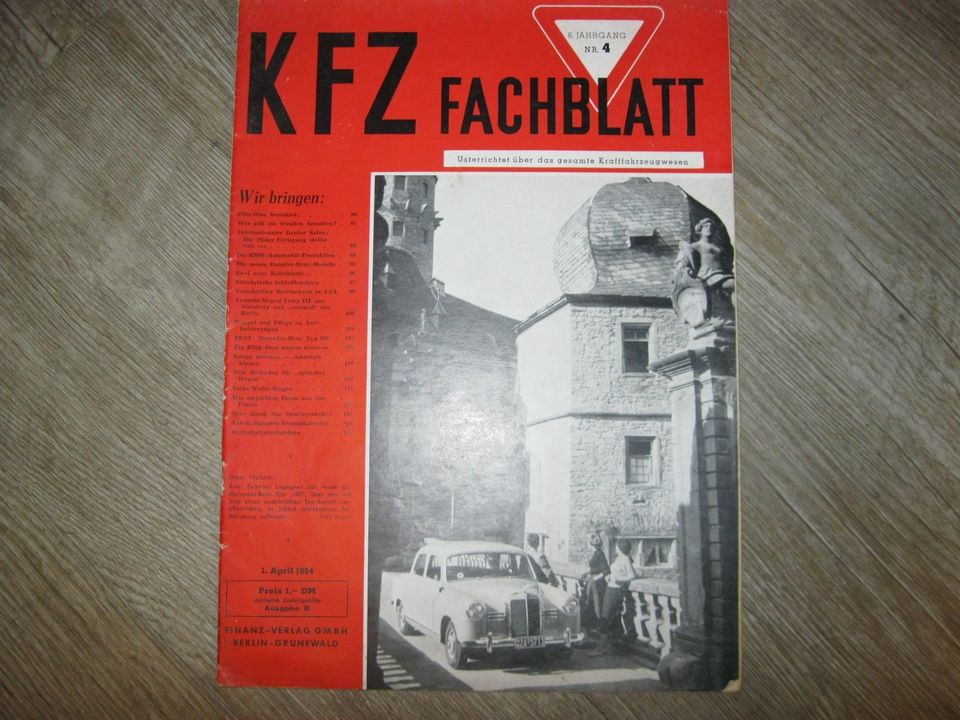 KFZ Fachblatt Finanz-Verlag GMBH Berlin-Grunewald April 1954 in Berlin