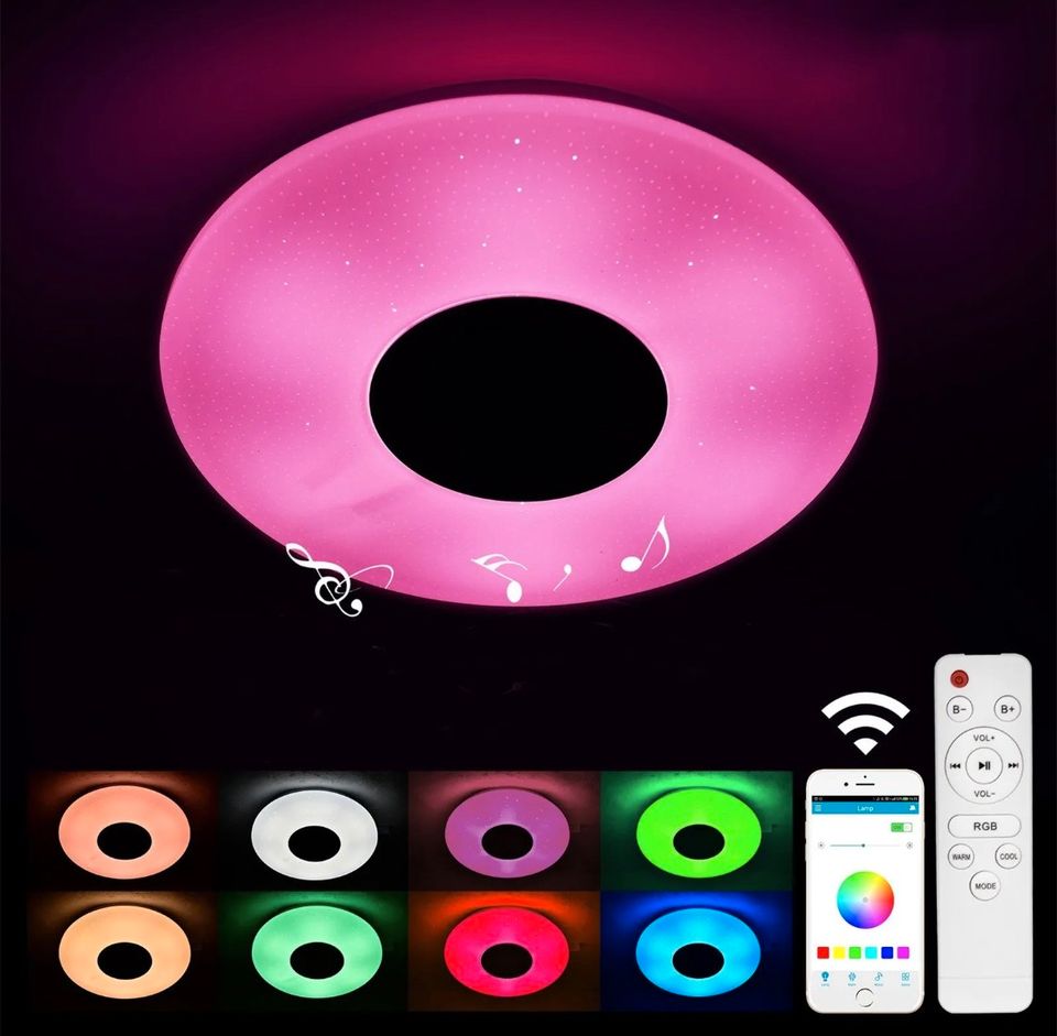 LED Deckenlampe 36W Fernbedienung App Bluetooth Lautsprecher RGB in Bebra