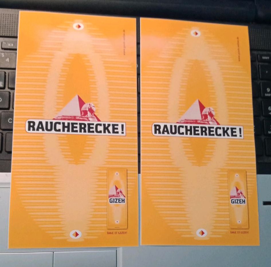 2 GIZEH Aufkleber Sticker # RAUCHERECKE # XL & TOP in Scheden