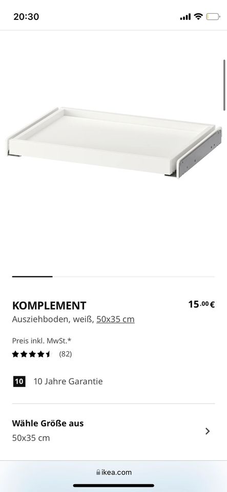 Ikea Pax Zubehör KOMPLEMENT Trenner 36cm tief in Hövelhof