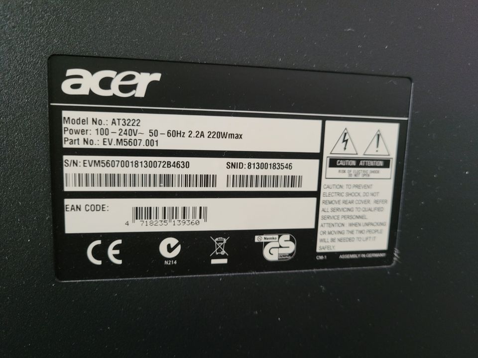 Acer  AT3222 32"LCD TV HD Ready 1366x768 in Treia