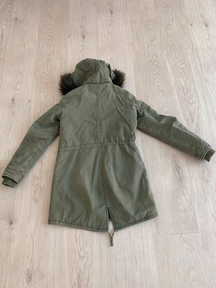 Damen Parka Jacke Mantel Übergangsjacke khaki oliv grün Größe 34 in Castrop-Rauxel