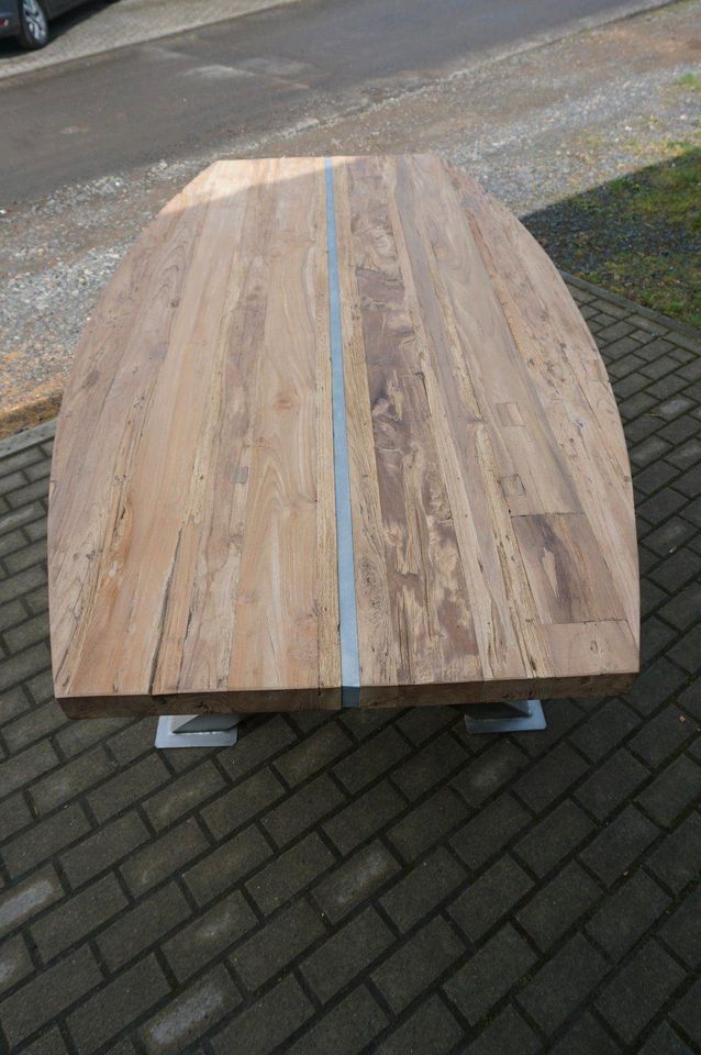 B&B Esstisch # Ellipse # Teak Altholz # 220x118 # Massiv-Möbel in Alsfeld