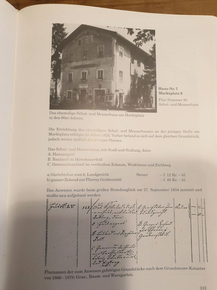 Grabenstätt Häuserbuch ca. 690 Seiten 1992 in Traunstein