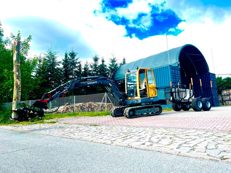 Mietgerät Minibagger Rückewagen Fällgreifer Landschaftspflege in Teterow