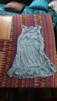 Vintage Blusenkleid 90er Rüschen blaugrau Bayern - Schwabach Vorschau