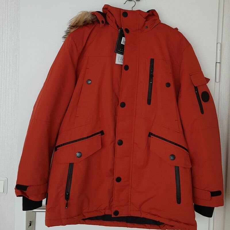 Neu -30° XL Noiz Jacob Faux Parka Orange Winter Jacke warm in Neuss