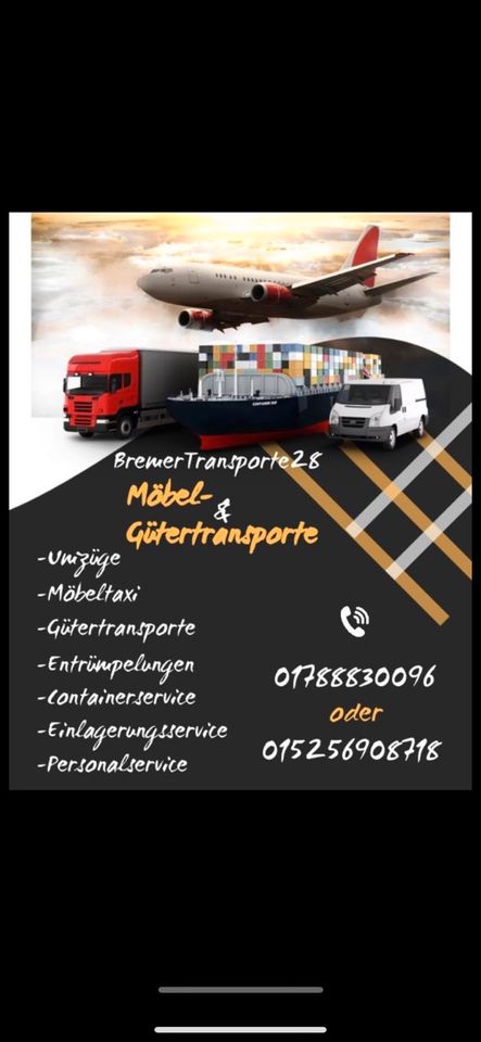 Transporter mieten  (mit Fahrer) !Sonderangebot! in Bremen