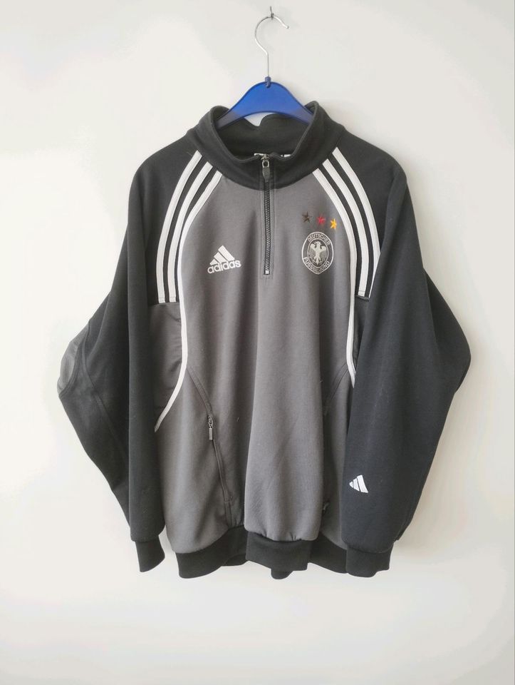 Vintage Adidas Fußball Trainings Jacke DFB grau M 90s 00er Y2K in Köln