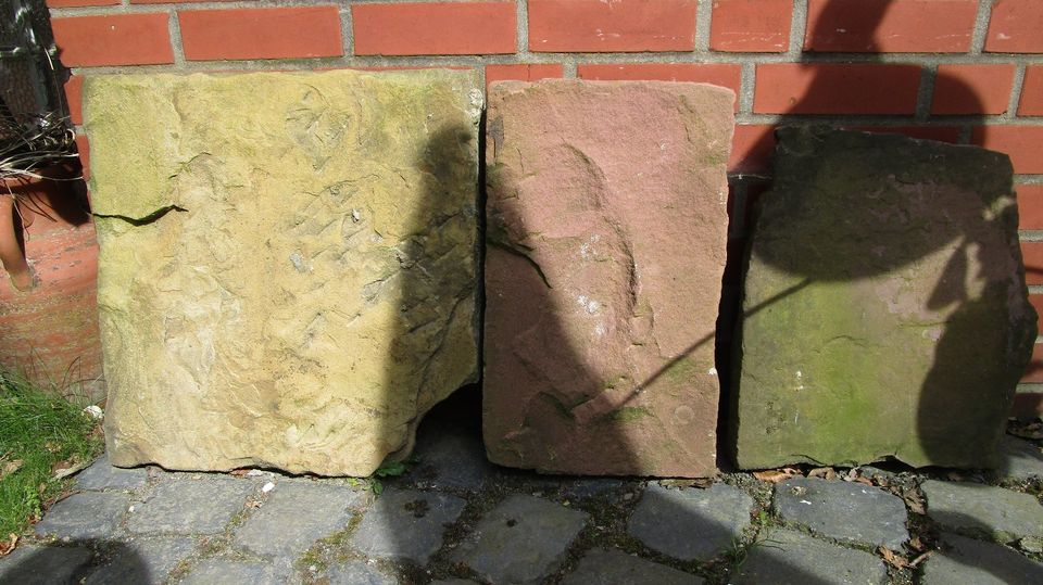 3 Sandstein-Platten Gehwegplatten alt antik Naturstein-Pflaster in Hannover