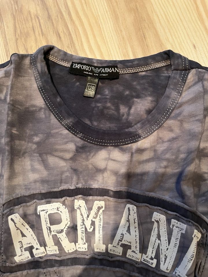 Cooles Armani T-Shirt grau / schwarz Gr. 128 in Rheinzabern