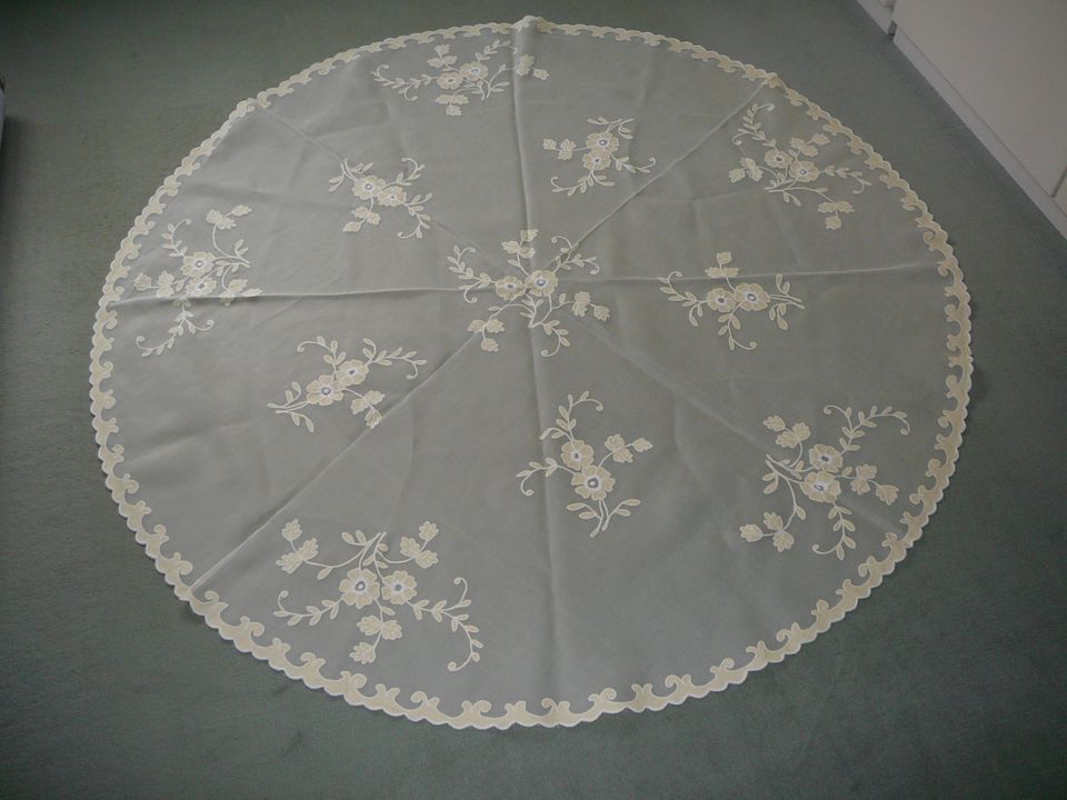 Tischdecke transparent mit Unterdecke zartgelb rund 140 cm in Meschede