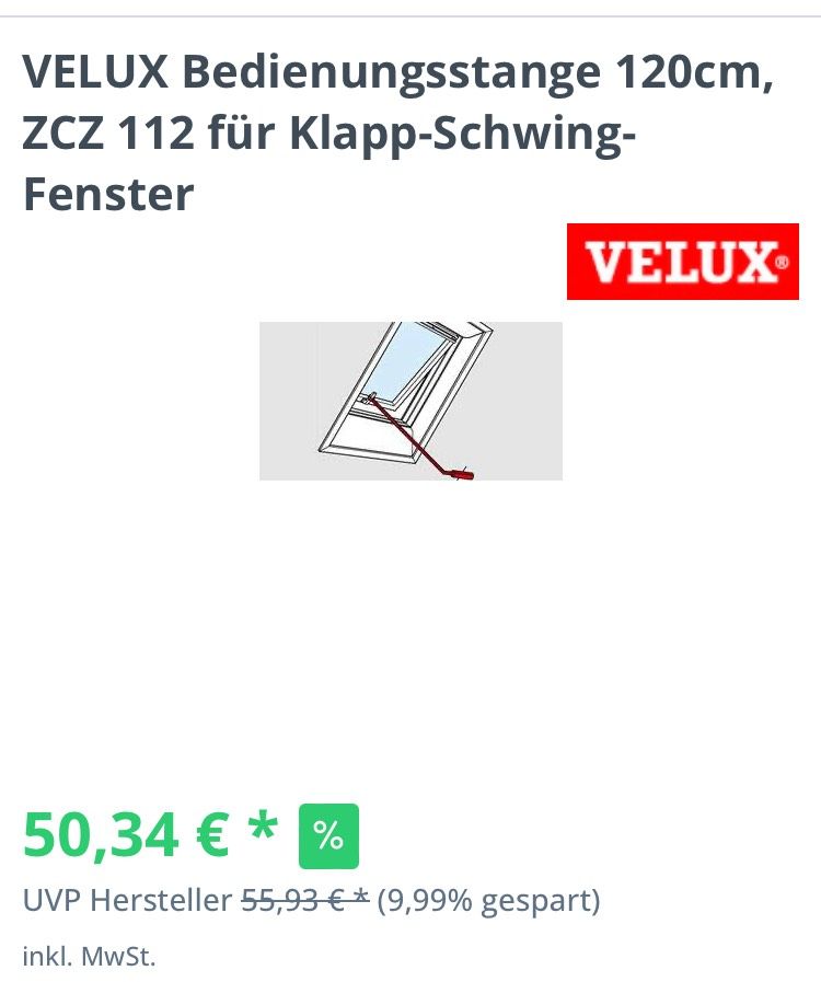 VELUX Bedienungsstange ZCZ 112 in Großostheim