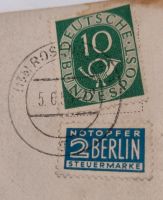 Alte Postkarte mit Briefmarken von 1953 Nordrhein-Westfalen - Brakel Vorschau