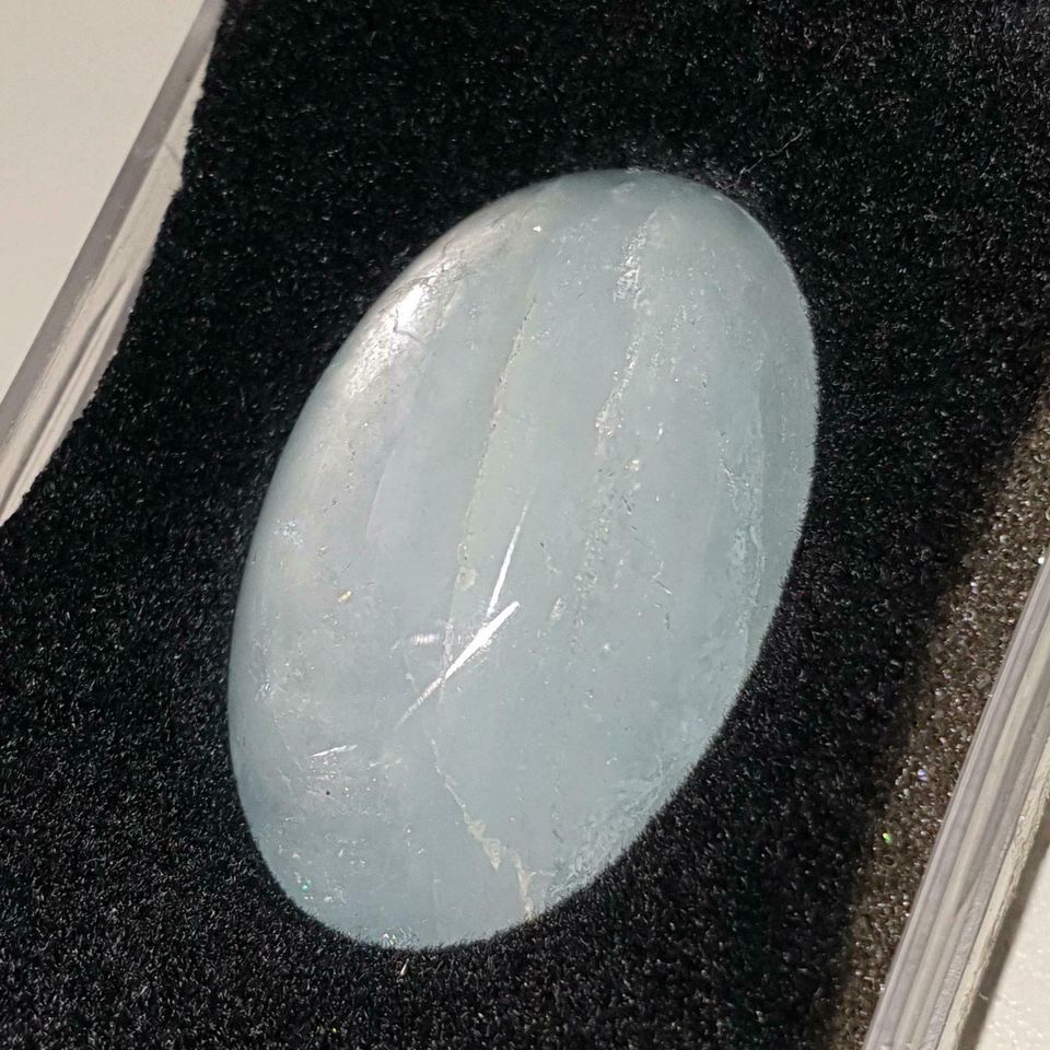 Echtes ovales Aquamarin Katzenauge ( 32,33 Ct. ) 28,8 x 18,4 mm in Recklinghausen