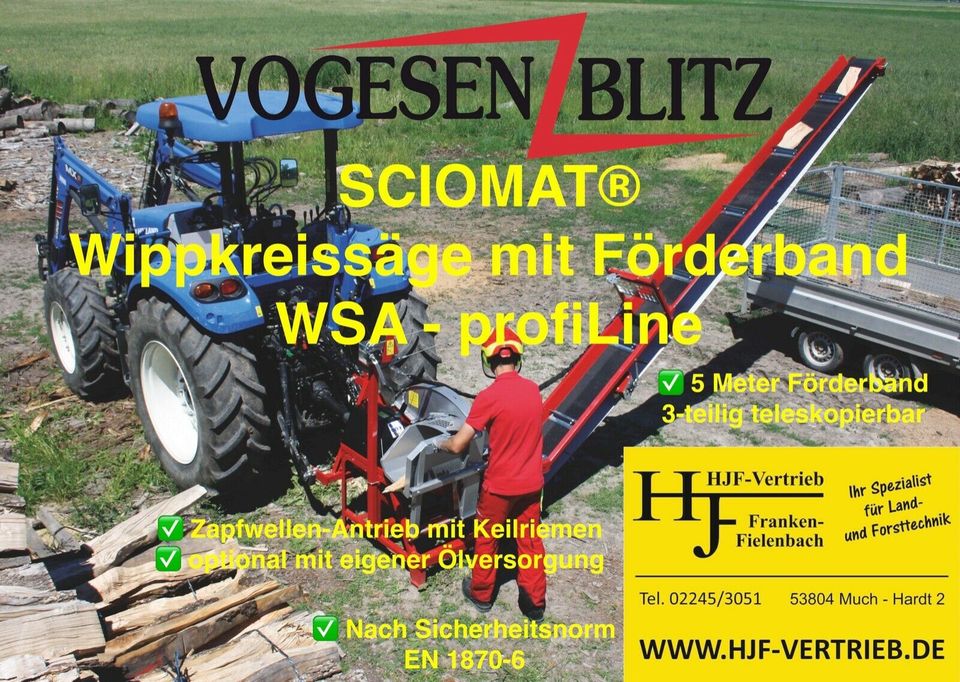 ⚠️ AMR Vogesenblitz® SCIOMAT® Wippsäge mit Förderband in Much