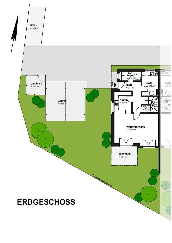Wohnkomfort in Top-Lage von Bohmte!  Moderne Neubau-Doppelhaushälfte mit Sonnengarten! in Bohmte