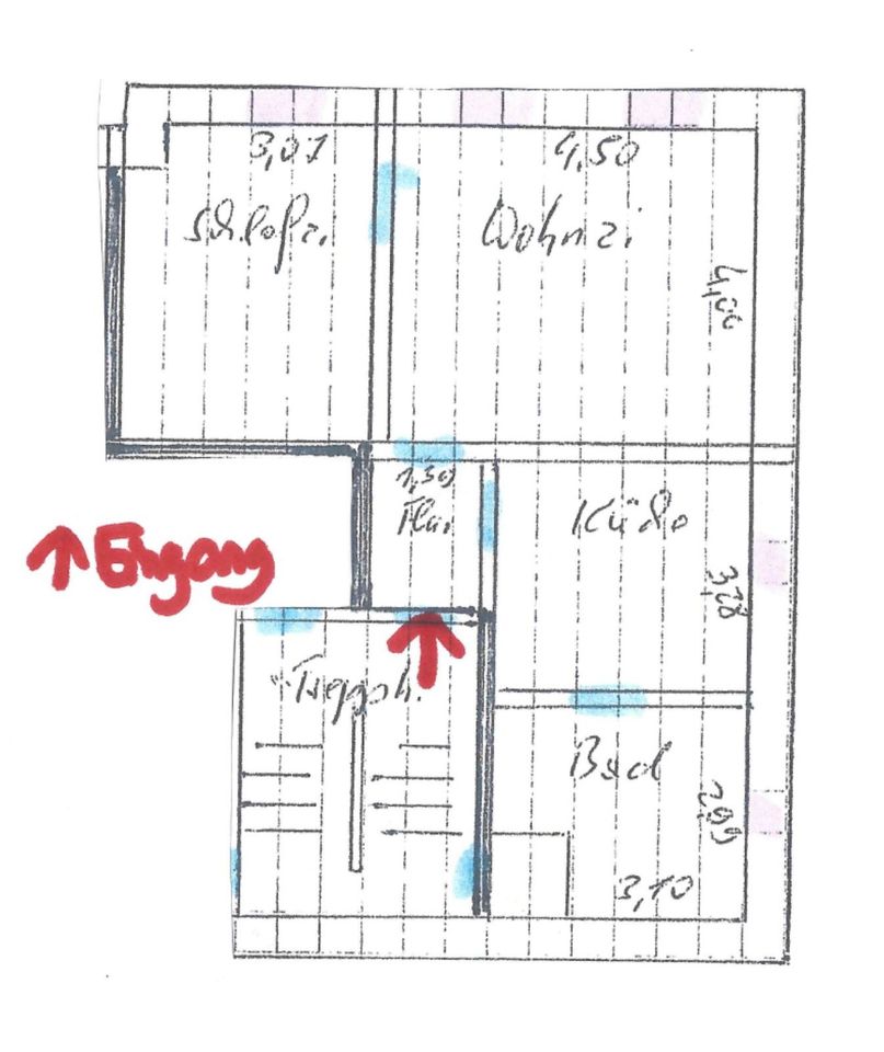 2 Zimmer Whg in Eppendorf Bad neu, Einbauküche ab Aug. verfügbar in Eppendorf