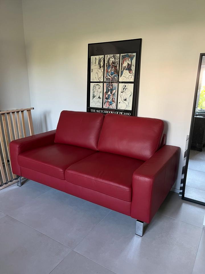 Nappaleder Couch/Sofa Rot Segmüller inkl. Kaufbeleg *Top Zustand* in Münster
