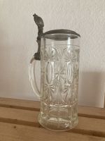 Alter Glas Bierkrug mit kunstvollen Deckel Bayern - Heideck Vorschau