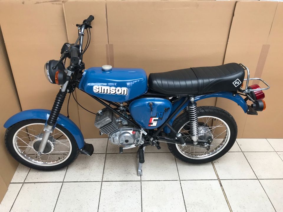 Simson S51 S51E Enduro 4 Gang M500 Vape 60km/h Papiere RAHMEN NEU in Calbe (Saale)