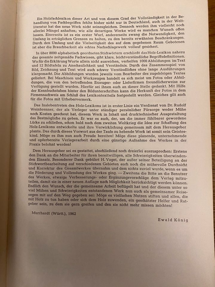 Holz Lexikon von 1962, Ewald König, Buch, Leinen in Hamburg