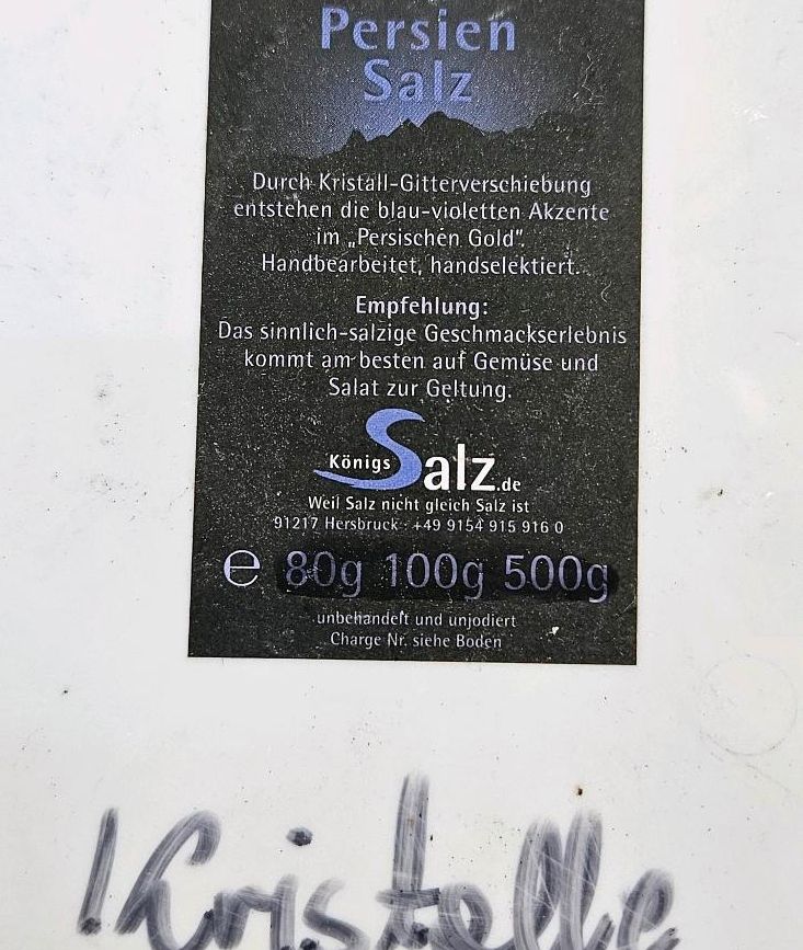 Persiensalz, Blausalz, Königssalz 6,5 kg Kristalle Brocken in Oberndorf am Lech