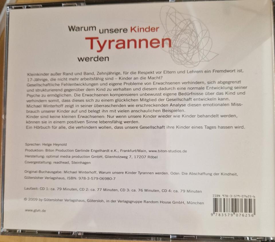 Hörbuch "Warum unsere Kinder Tyrannen werden" von M. Winterhoff in Freising