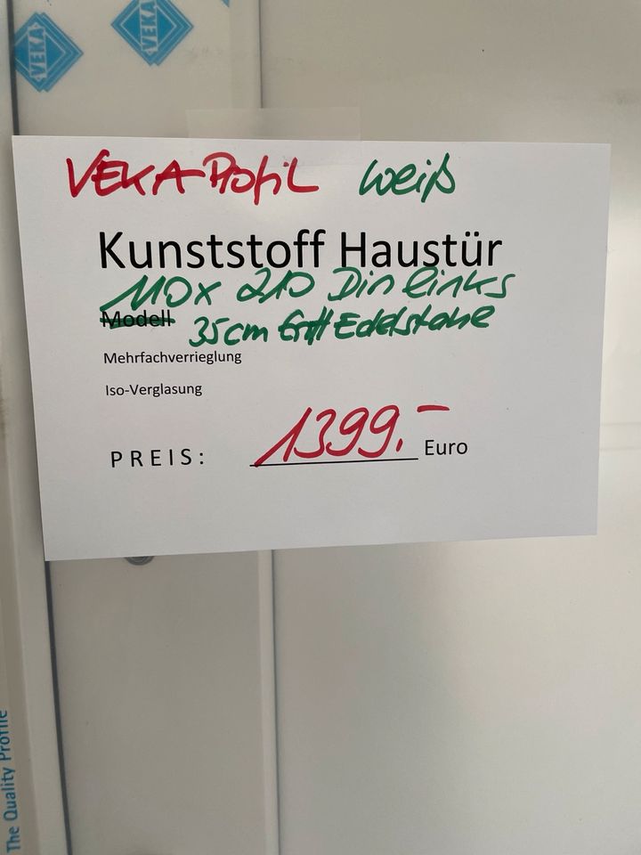 Haustür VEKA Kunststoff 110 x 210 cm sofort verfügbar NEU in Bad Dürkheim